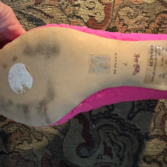 Beautiful Coach pink canvas booties size 7.  NWOT. - Picture 4 of 5